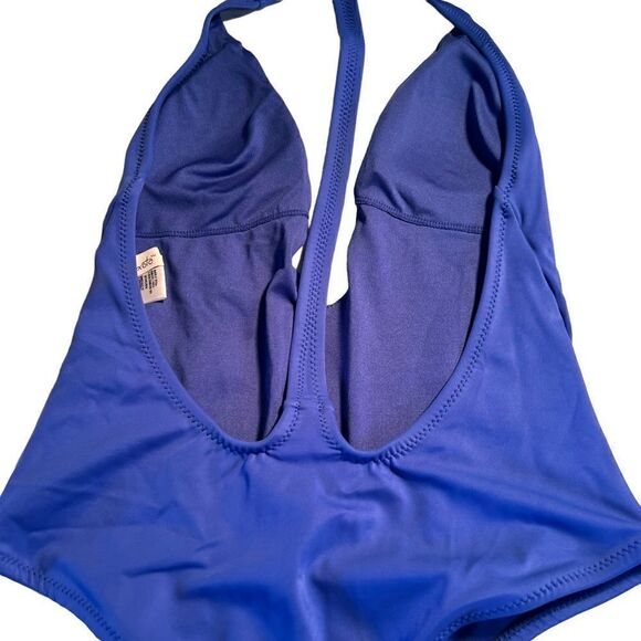 Peixoto Flamingo One Piece blue V neck halter back swimsuit S - Picture 7 of 9